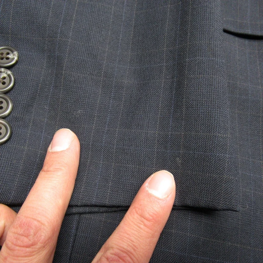 Lauren Ralph Lauren Wool Cashmere Blazer Men 46L Blue‎ Plaid Sport Coat READ